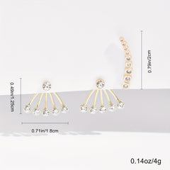 Boho Crystal Ear Jacket Earrings Rhinestone Ear Climber Jewelry