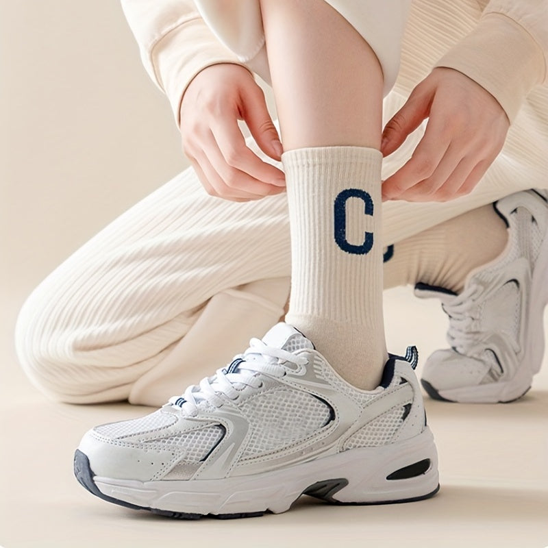 Women's Striped Sports Short Socks Breathable & Comfy Stockings