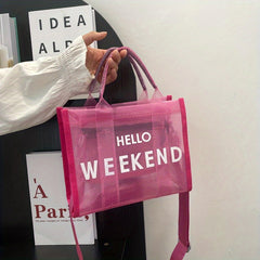 Transparent Mesh PVC Crossbody Bag Large Capacity Jelly Bag