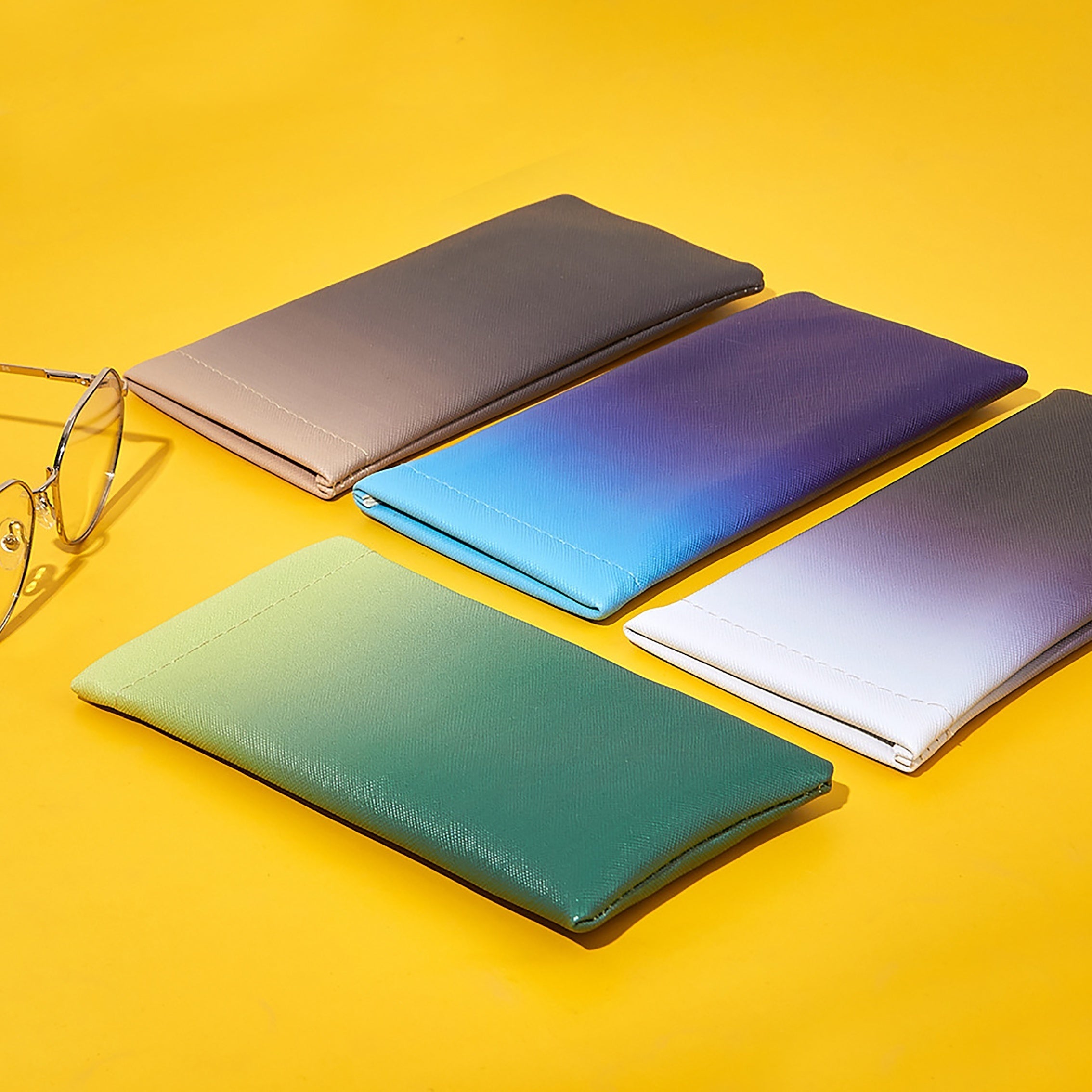 PVC Sunglasses Storage Bag With Automatic Closure Elastic Pocket