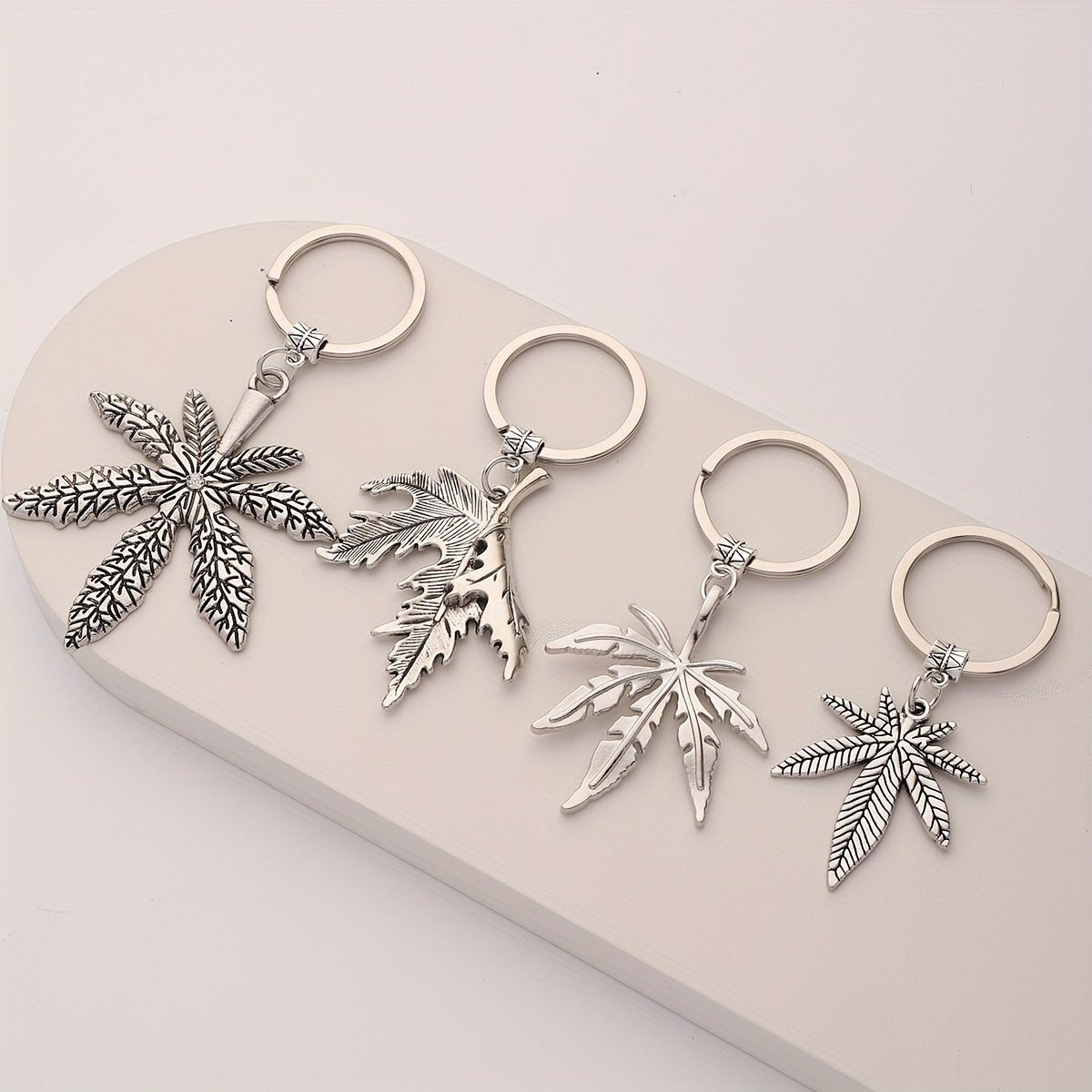 Maple Leaf Charm Keychain 4pcs Set Luggage Bag Accessories