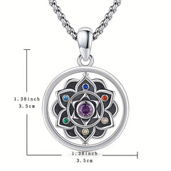 7 Chakra Necklace Ring Pendant Yoga Healing Stone Necklace