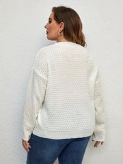  Eyelet Embroidered Long Sleeve Sweater