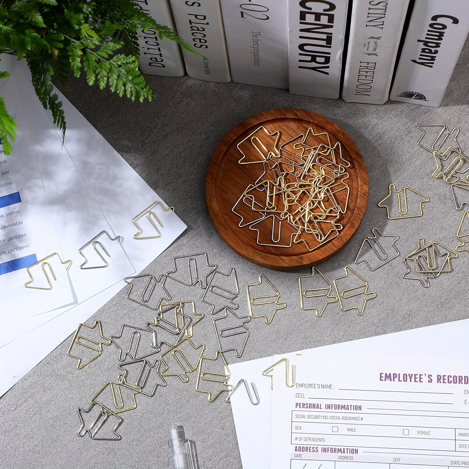 20pcs House Shaped Paper Clips Golden Silvery Rose