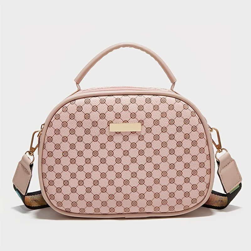 Polka Dot Handbag Small Crossbody Bag Double Zipper Purse