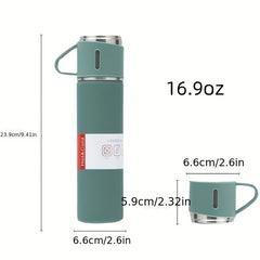Stainless Steel Thermal Cup Set Double Layer Leakproof Water Bottle