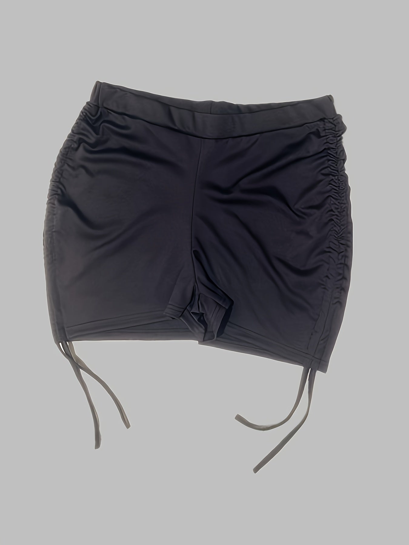  Lace Up Side Ruched Stretch Shorts