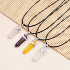 Colorful Chakra Pendant Crystal Pointed Prism Shape Pendants for Jewelry Making