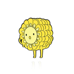 Yellow Corn Cartoon Brooch For Men