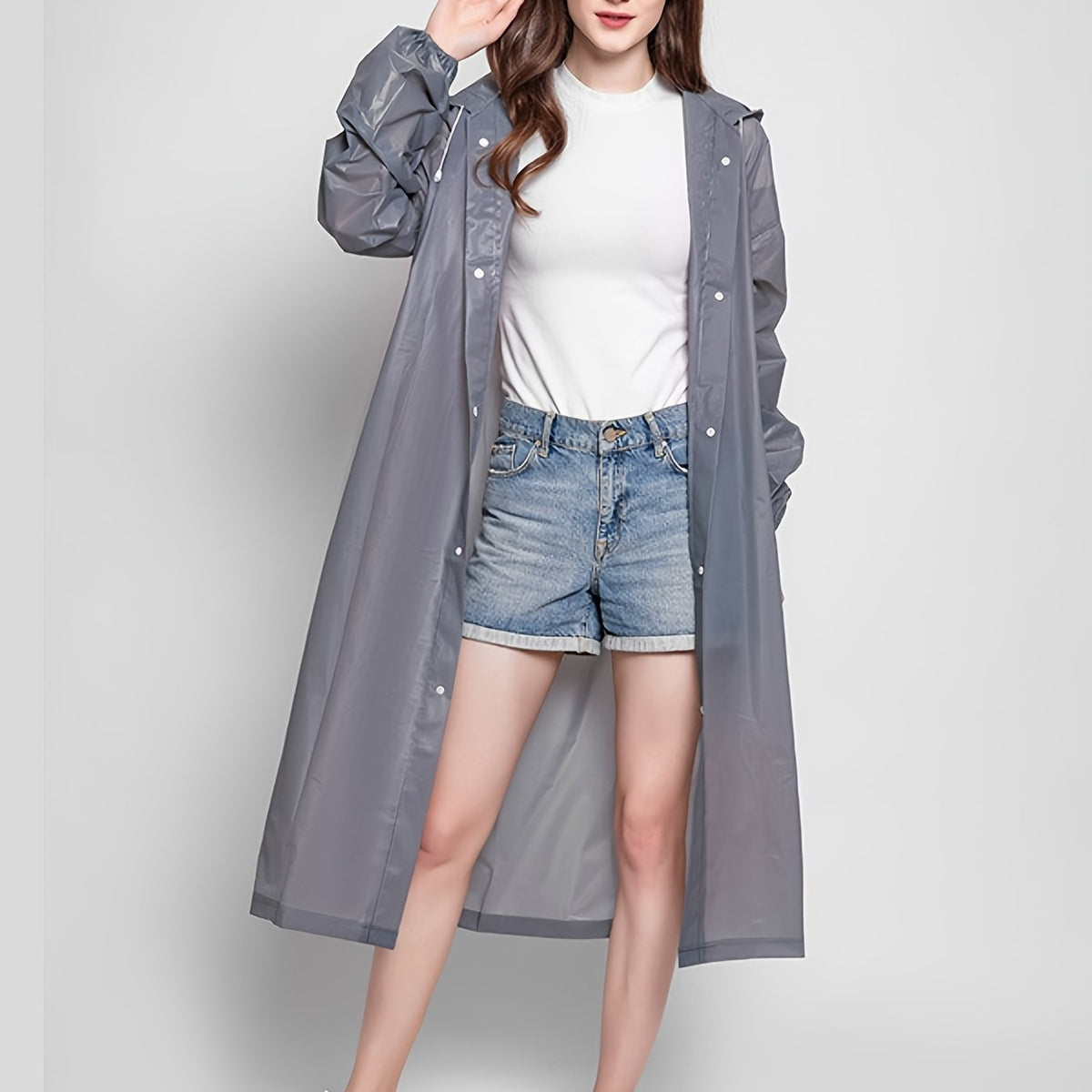 Waterproof Unisex Rain Poncho with Hood for Adults - Reusable