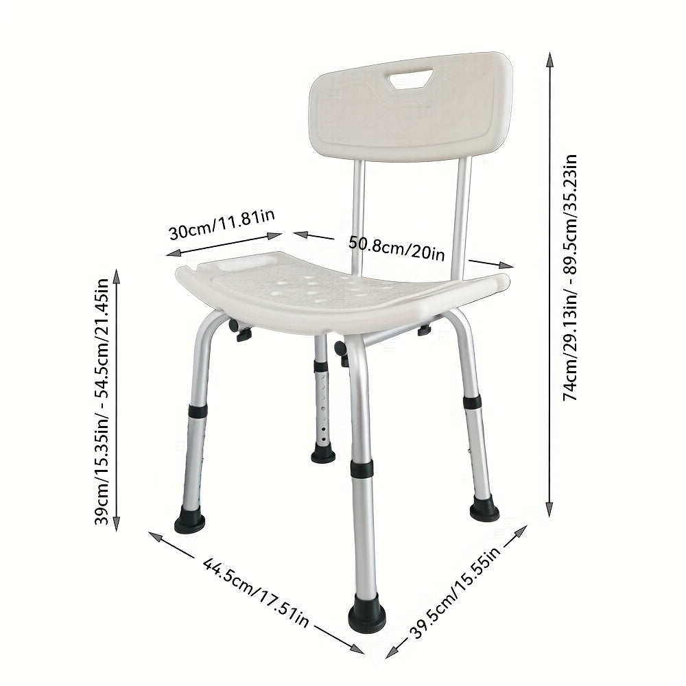 Adjustable Bath Chair With Backrest Secure Bath Seat Shower Stool