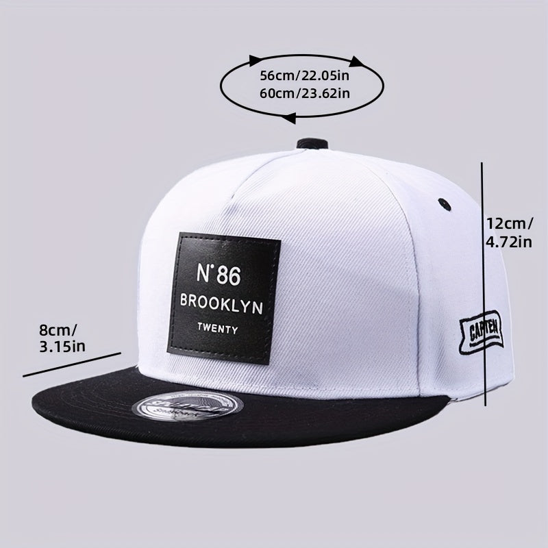 Label Patch Unisex Baseball Cap Hip Hop Block Snapback Hat Adjustable