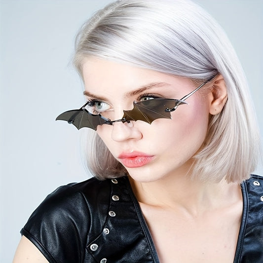 Y2K Rimless Bat Sunglasses UV400