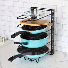 Pot And Pan Organizer For Cabinet 5 layer Storage Racks