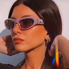 Y2K Triangle Cat Eye Sunglasses Star Jelly Frame Glasses UV400