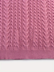  Solid Jacquard Drop Shoulder V Neck Sweater