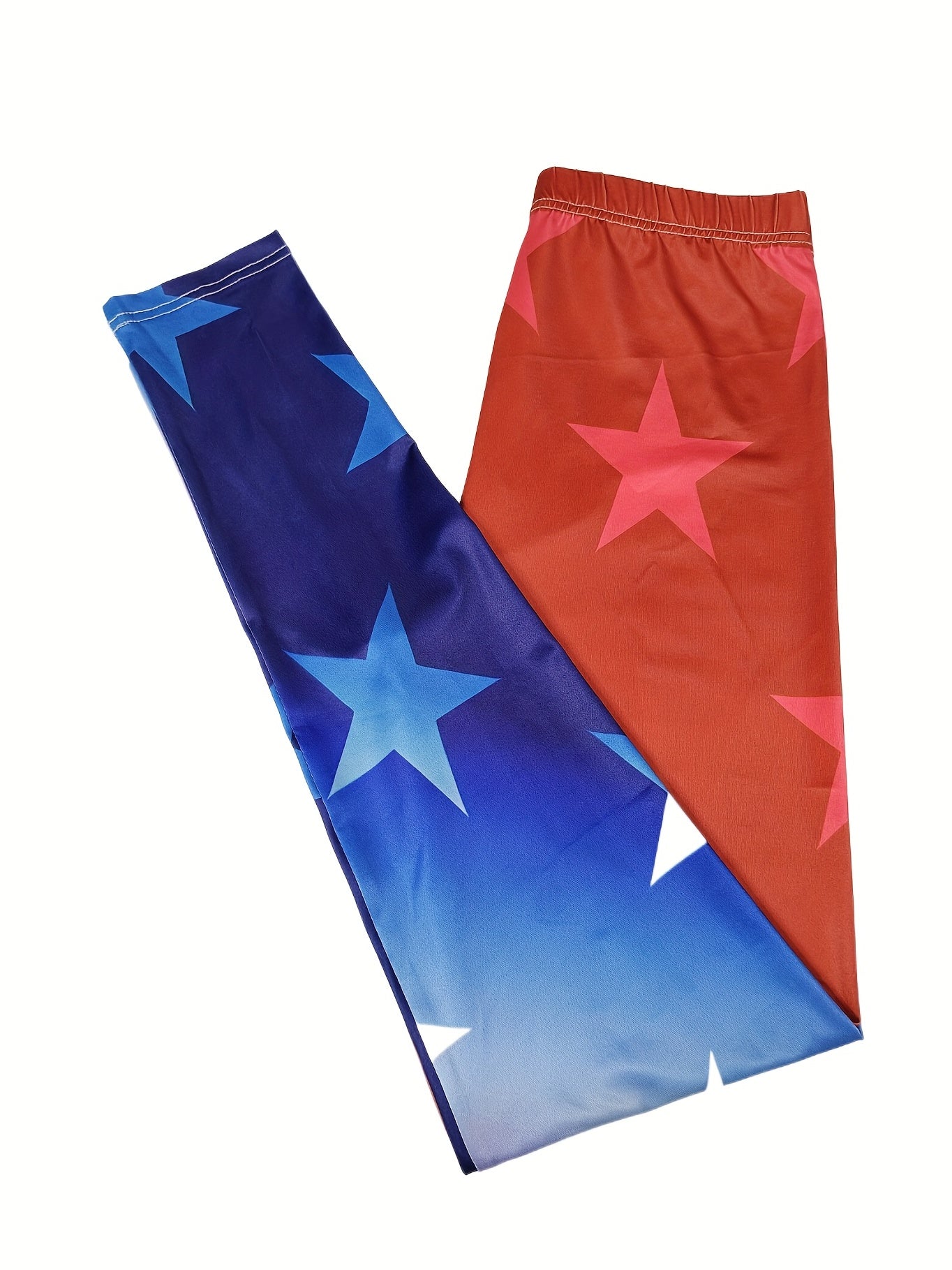 Flag Star Print Skinny Leggings Casual Stretchy Leggings