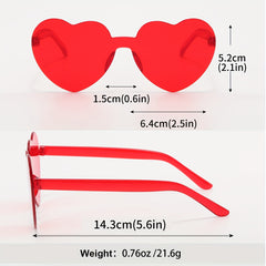 3 Pack Love Heart Colorful Sunglasses