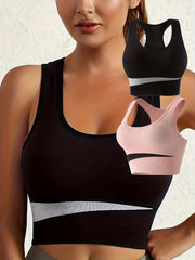 2pcs Racerback Sports Bras Comfy Running Workout Tank Bra