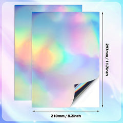 40 Sheets A4 Holographic Self Adhesive Transfer Paper Waterproof