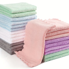 20pcs Microfiber Coral Fleece Washcloths 24.89x24.89 cm