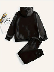 Kids 2pc Sports Suits Hoodies Jogger Pants Comfy Casual Outfits Boys Girls