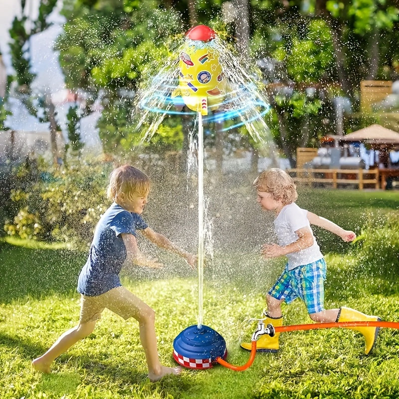 Sprinkler Water Spray Rocket Toy for Outdoor Summer Fun