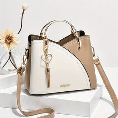 Stylish Shoulder Bag Heart Faux Pearl Tassel Large Capacity Crossbody Bag