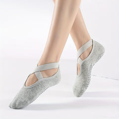 Non Slip Grip Yoga Socks Strap Soft Sweat Absorption Athletic Socks