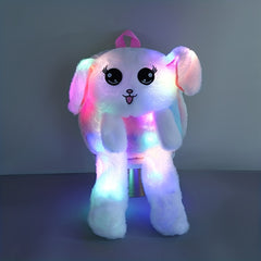 9.84in Cartoon Backpack Plush School Bag for Kids with Light