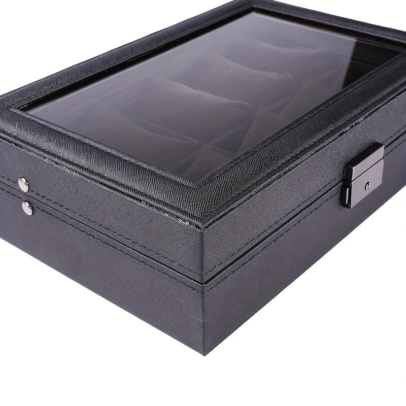 5 slot PU Leather Watch Storage Box 10 slot Watch Box Glass Storage Rack