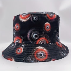 Geometric Swirl Print Bucket Hat Reversible Cotton Sunscreen Cap