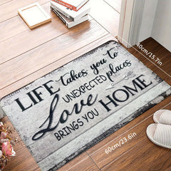 Love At Life & Home Flannel Bath Mat Modern Bathroom Rug