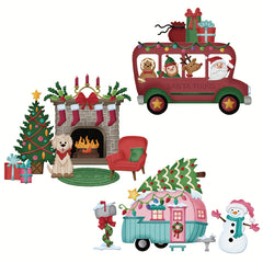 1pc Christmas Fireplace Dog Car Metal Cutting Dies for DIY Cards Scrapbooking