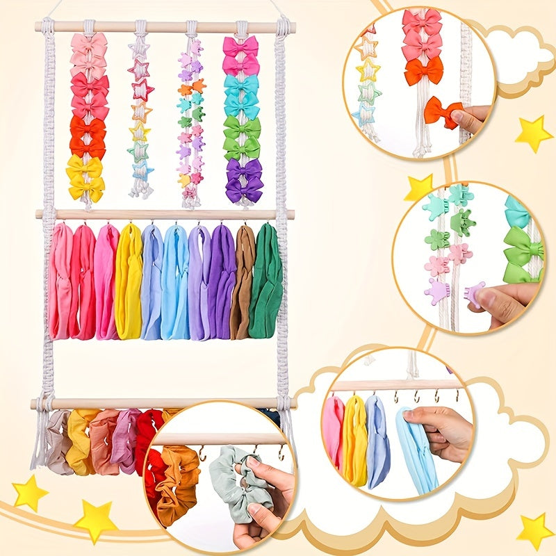 Headband Holder Storage Rack Girls Hair Accessories Organizer Wall Hanging Decor
