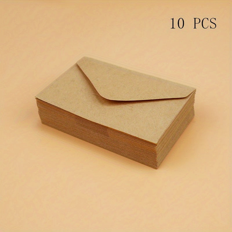 10 20pcs Classic brown Mini Blank Paper Envelopes Wedding Invitation Envelope