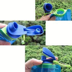 2pcs Portable Sports Water Bottle 700ml Foldable Water Bag