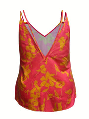  Boho Tank Top Allover Floral Print Halter Tank Top