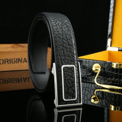 Men's Hollow Automatic Buckle Belt 304 Stainless Steel Buckle With Rhinestone
