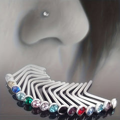 10pcs Stainless Steel 1.8mm Curved Nose Nail Ring Body Jewelry for Men