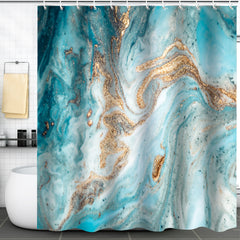 Modern Marble Shower Curtain Waterproof Machine Washable Bathroom Decoration
