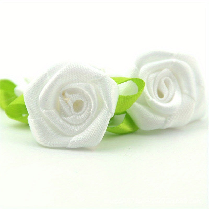 10 Pack Rose Floret Ribbon Flowers DIY Clothing Decoration