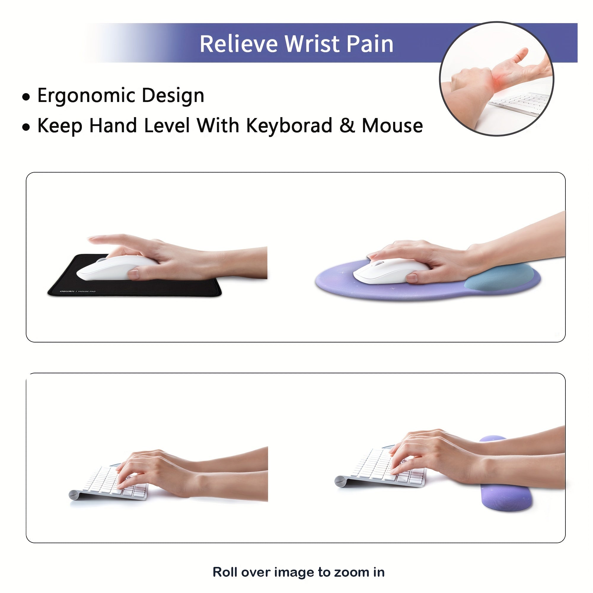 Multicolor Purple Starry Sky Wrist Mouse Pad