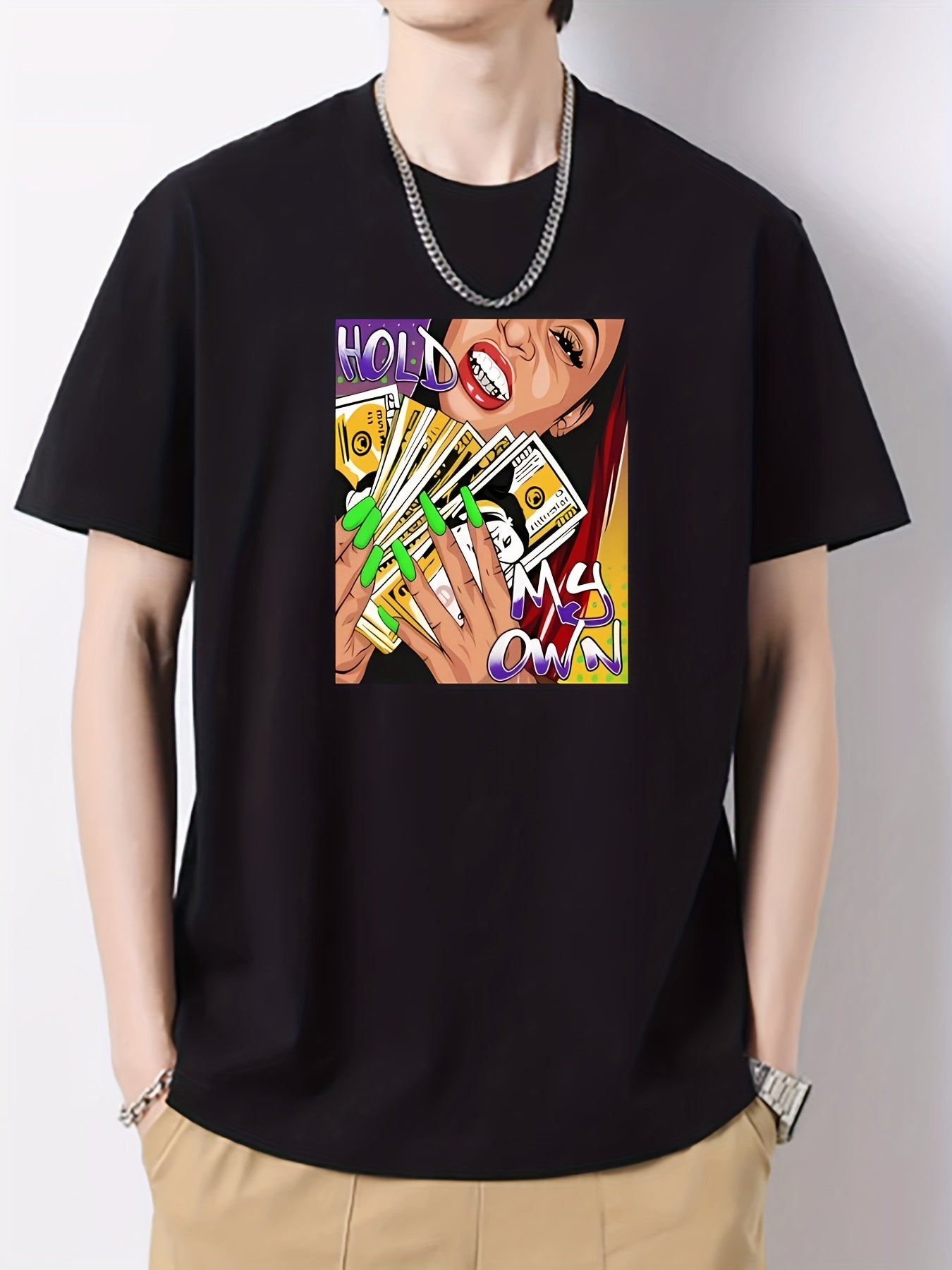 Men's Cotton Graphic Crew Neck Active T shirt Casual Comfy Tees For Summer
