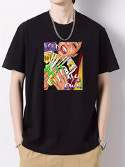 Men's Cotton Graphic Crew Neck Active T shirt Casual Comfy Tees For Summer
