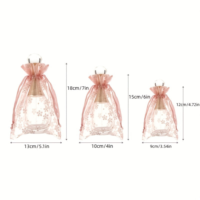 10pcs Colorful Organza Flower Gift Bags for Jewelry Cosmetics