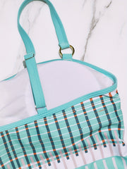 Striped Print Tankini Set