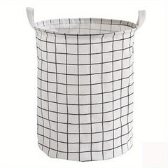 Print Laundry Basket Portable Foldable Home Storage Bag Cotton Linen Hamper