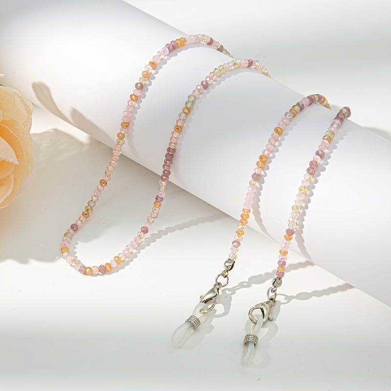 Crystal Beaded Glasses Chain Colorful Lanyard for Women Girls