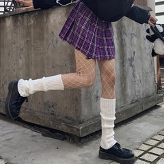 3 Pairs Ribbed Leg Warmers Knee High Socks Women's Stockings & Hosiery